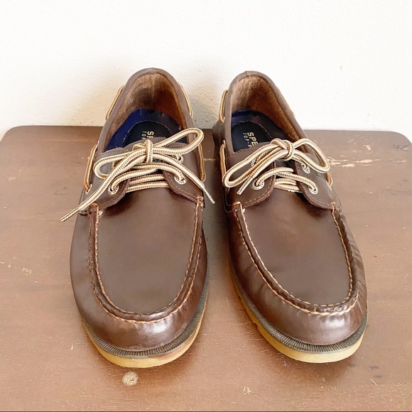 Sperry Topsider Brown Leather Boat Shoe Men’s 9M - Picture 2 of 8